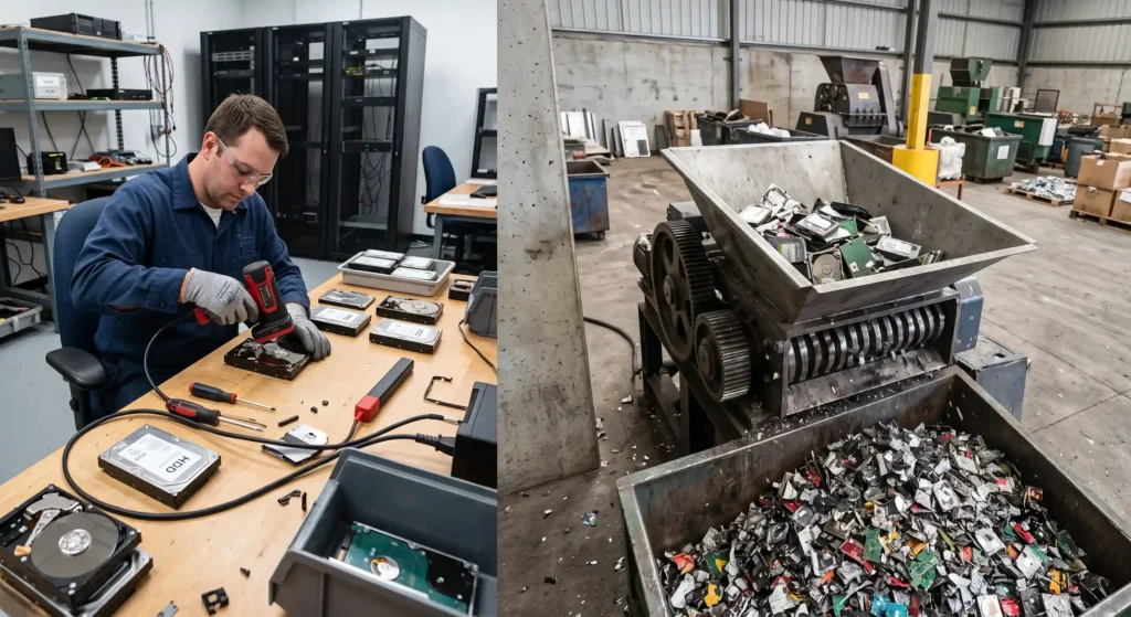 Data Wiping vs Hard Drive Shredding | Which Is Right for Your Business
